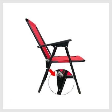Kampseti 4 Adet Katlanır Kamp Sandalyesi-Kırmızı-Taşınabilir Piknik Bahçe Sandalyesi
