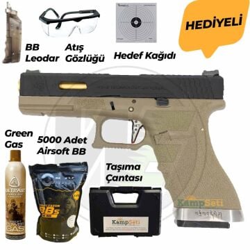 WE Glock 17 T6 Blowback Airsoft Tabanca 6mm Tan
