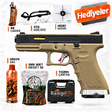 WE Glock 17 T6 Blowback Airsoft Tabanca 6mm Tan