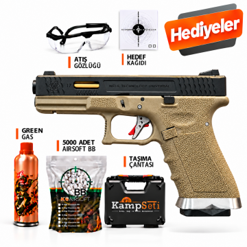 WE Glock 17 T6 Blowback Airsoft Tabanca 6mm Tan