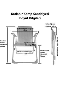 Kampseti 4 Adet Katlanır Kamp Sandalyesi-Kamuflaj-Taşınabilir Piknik Bahçe Sandalyesi