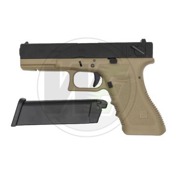 WE Glock 18C Gen 3 Blowback Airsoft Tabanca Tan/Siyah