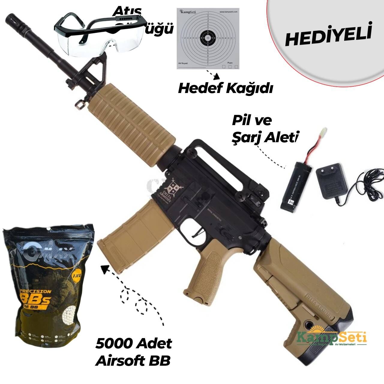 Delta Armory AR15 Classic Charlie Airsoft Tüfek Tan