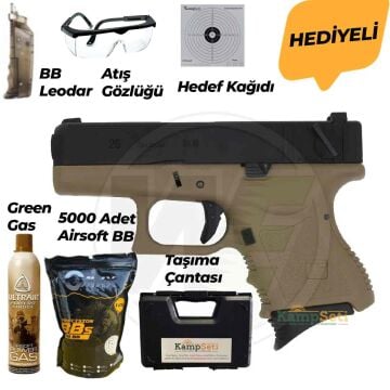 WE Glock 26 Gen3 Tan Blowback Airsoft Tabanca 6mm