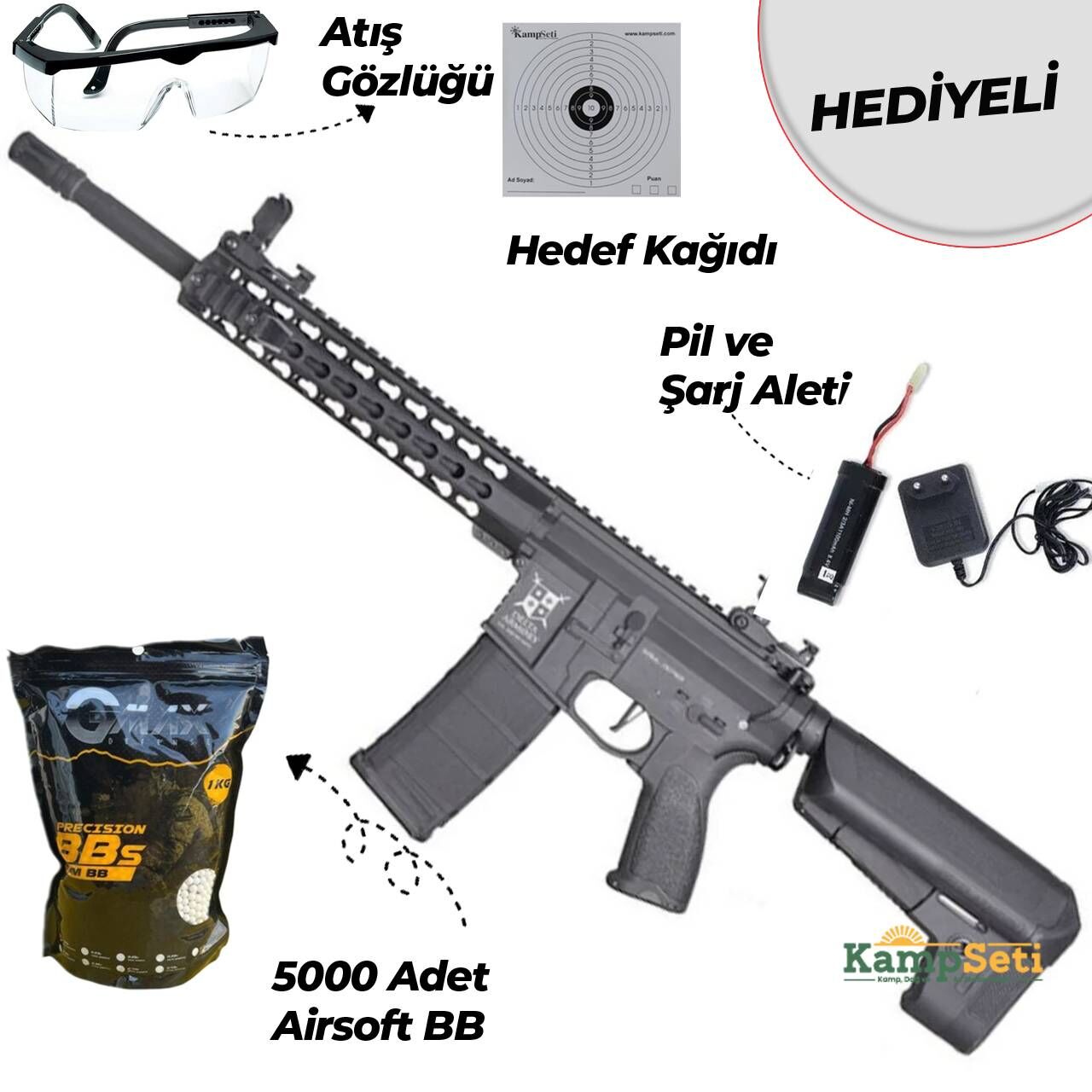 Delta Armory M4 AR15 KeyMod 10'' Charlie Airsoft Tüfek Siyah