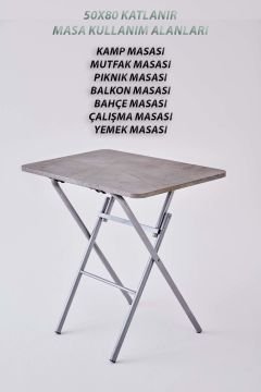 KampSeti 50x80 Katlanır Masa Gordion-Yemek ve Çalışma Masası-Piknik ve Kamp Masası