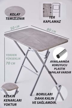 KampSeti 50x80 Katlanır Masa Gordion-Yemek ve Çalışma Masası-Piknik ve Kamp Masası