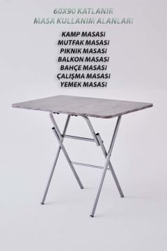 KampSeti 60x90 Katlanır Masa Gordion-Yemek ve Çalışma Masası-Piknik ve Kamp Masası
