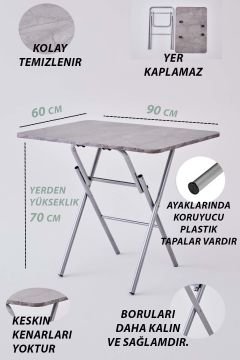 KampSeti 60x90 Katlanır Masa Gordion-Yemek ve Çalışma Masası-Piknik ve Kamp Masası