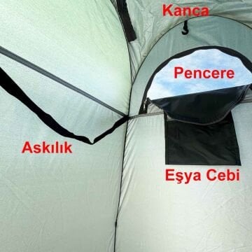 MoniCamp Çok Amaçlı Kamp WC Duş Giyinme Çadırı Zemin Matlı