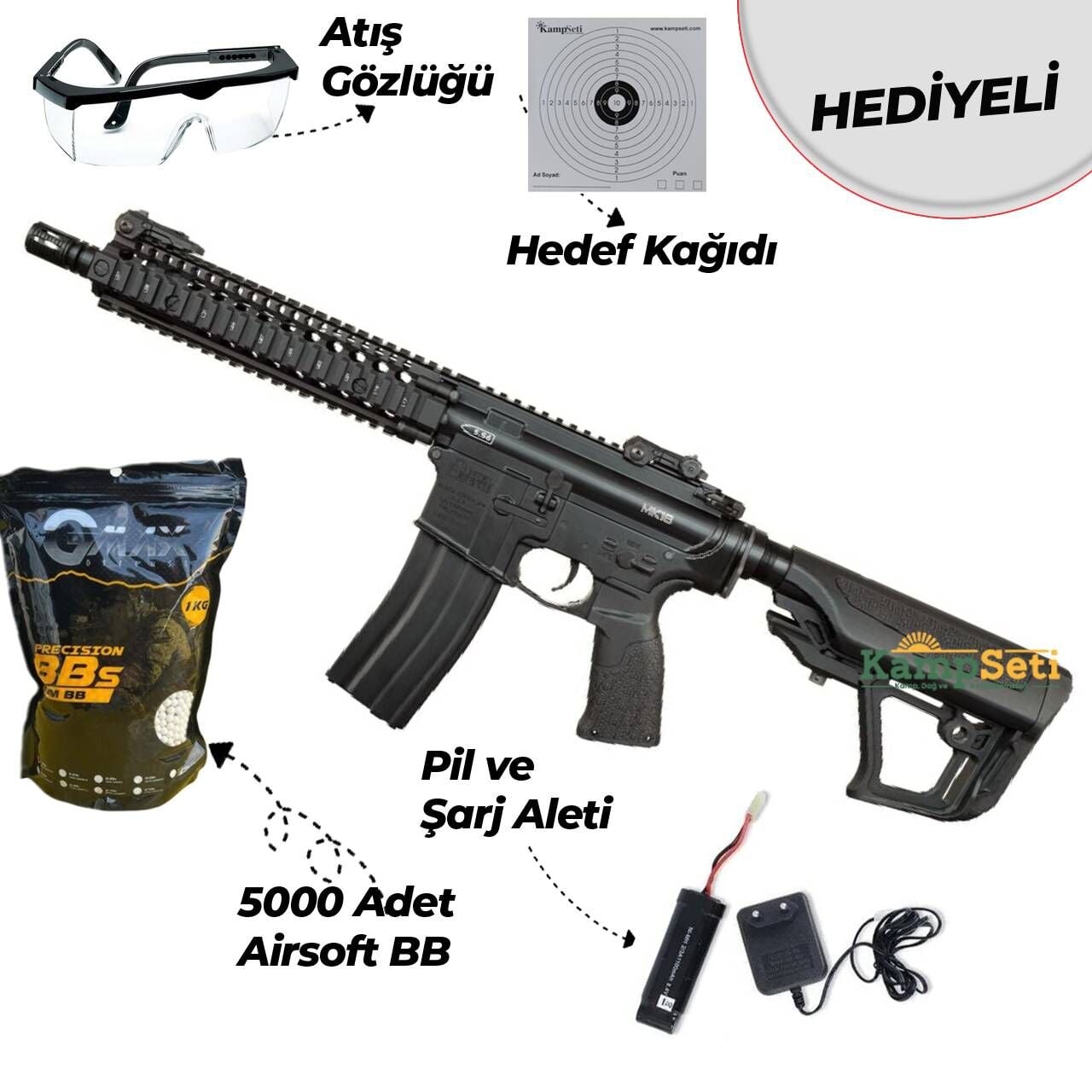 ICS Airsoft MK18 RIII S3 Airsoft Tüfek EMG X Daniel Defense DD4 Siyah