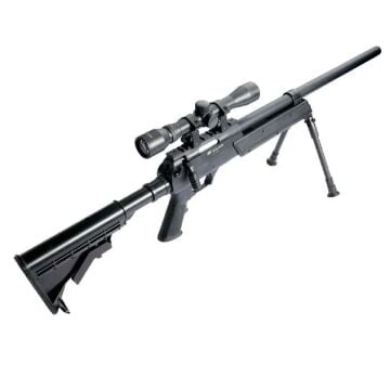 ASG Urban Sniper Yaylı Airsoft Tüfek Dahili Bipod ve Dürbünlü Siyah