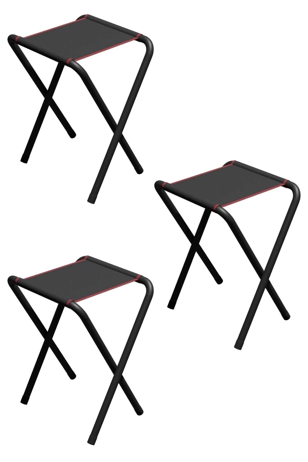 3 Adet Katlanır Kamp Taburesi, Balıkçı Taburesi, Katlanır Sandalye, Piknik Bahçe Taburesi