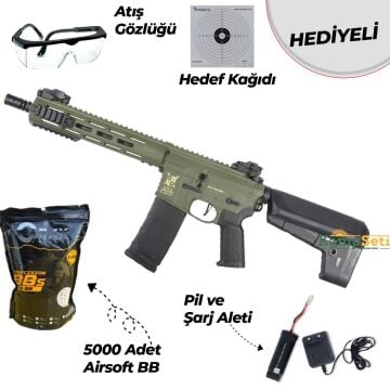 Delta Armory M4 AR15 M-LOK 10'' SilentOps Charlie Haki Airsoft Tüfek
