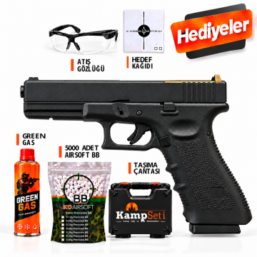 We Glock 17 Gen3 Siyah Blowback Airsoft Tabanca 6mm Green Gas