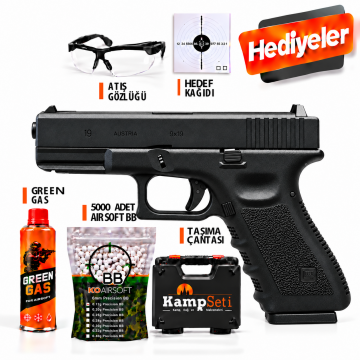 We Glock 19 Gen3 Siyah Blowback Airsoft Tabanca 6mm Green Gas