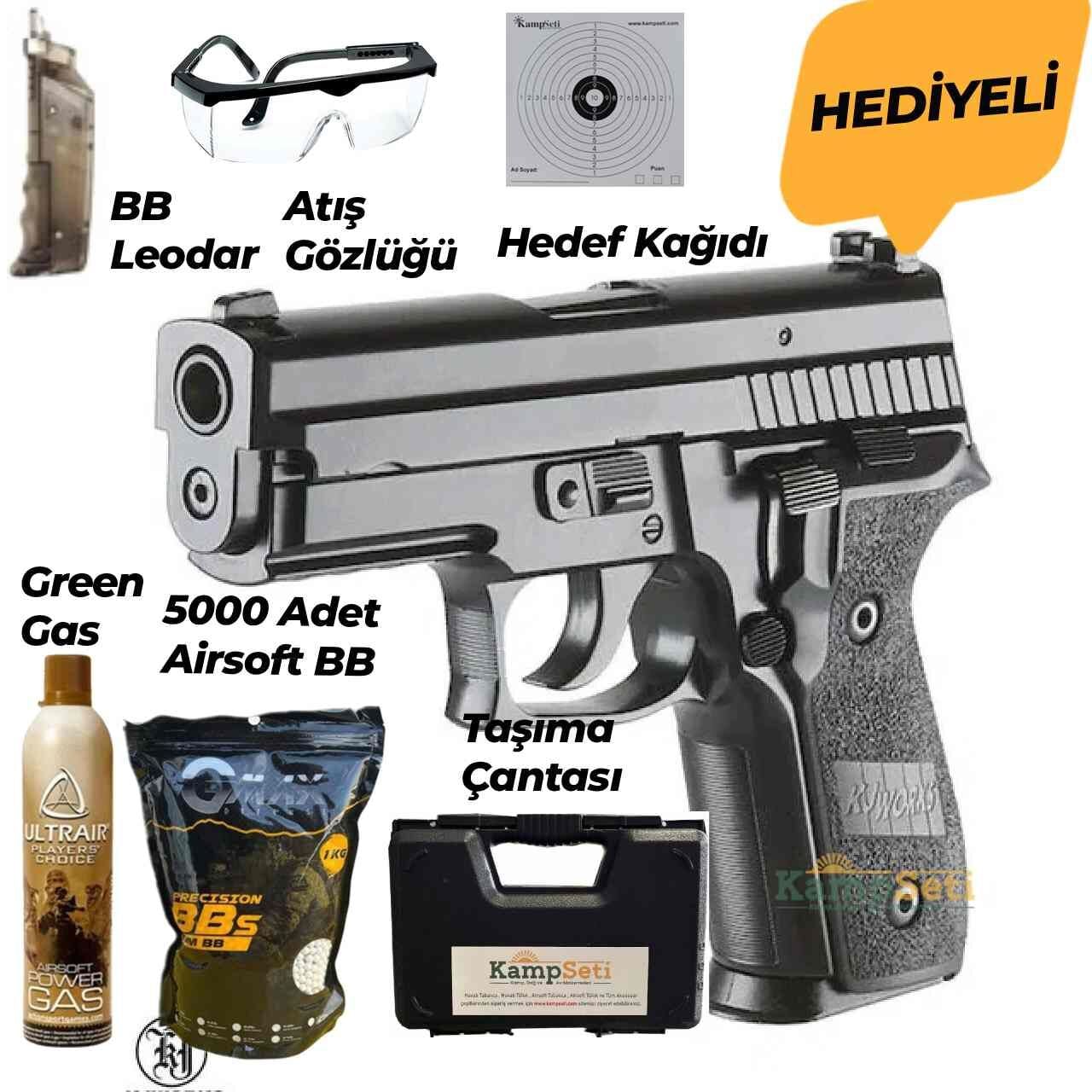 KJW Sig Sauer P229 KP-02 Full Metal Blowback Airsoft Tabanca Siyah