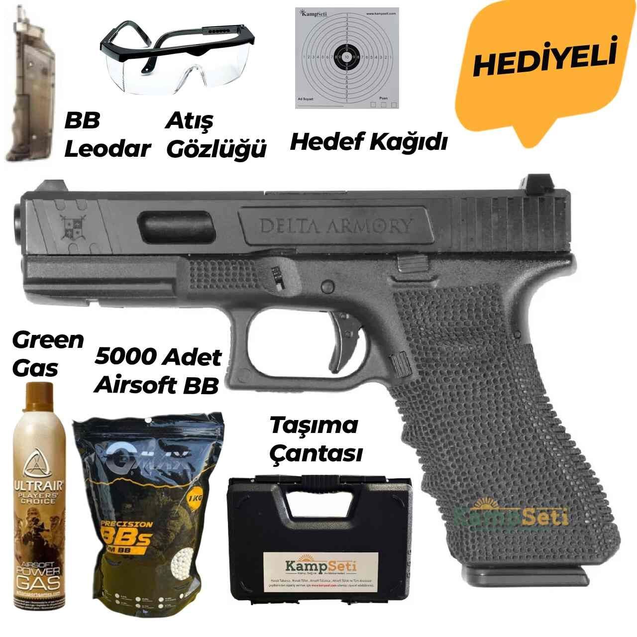 Delta Armory Glock 17 Airsoft Tabanca P02 Siyah