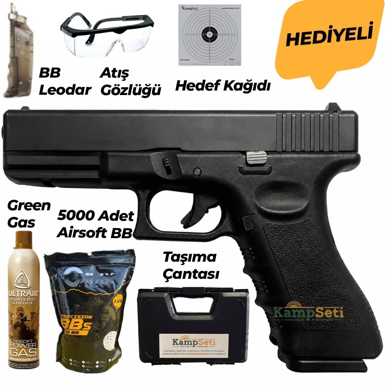 Vigor Glock 18 Full Otomatik Blowback Airsoft Tabanca Siyah