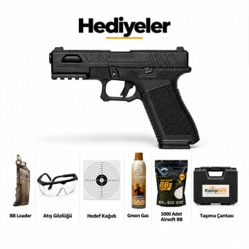Regalarms Glock 17 Custom S1 Green Gas Blowback Airsoft Tabanca Siyah