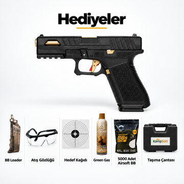 Regalarms Glock 17 Custom S1 GreenGas Blowback Airsoft Tabanca Gold