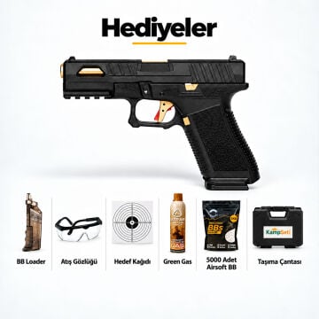 Regal Arms Glock 17 Custom S1 GreenGas Blowback Airsoft Tabanca Gold