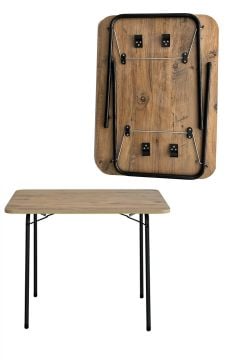 KampSeti 60x80 Katlanır Kamp Masası- Piknik Masası Balkon Bahçe Masası Ahşap