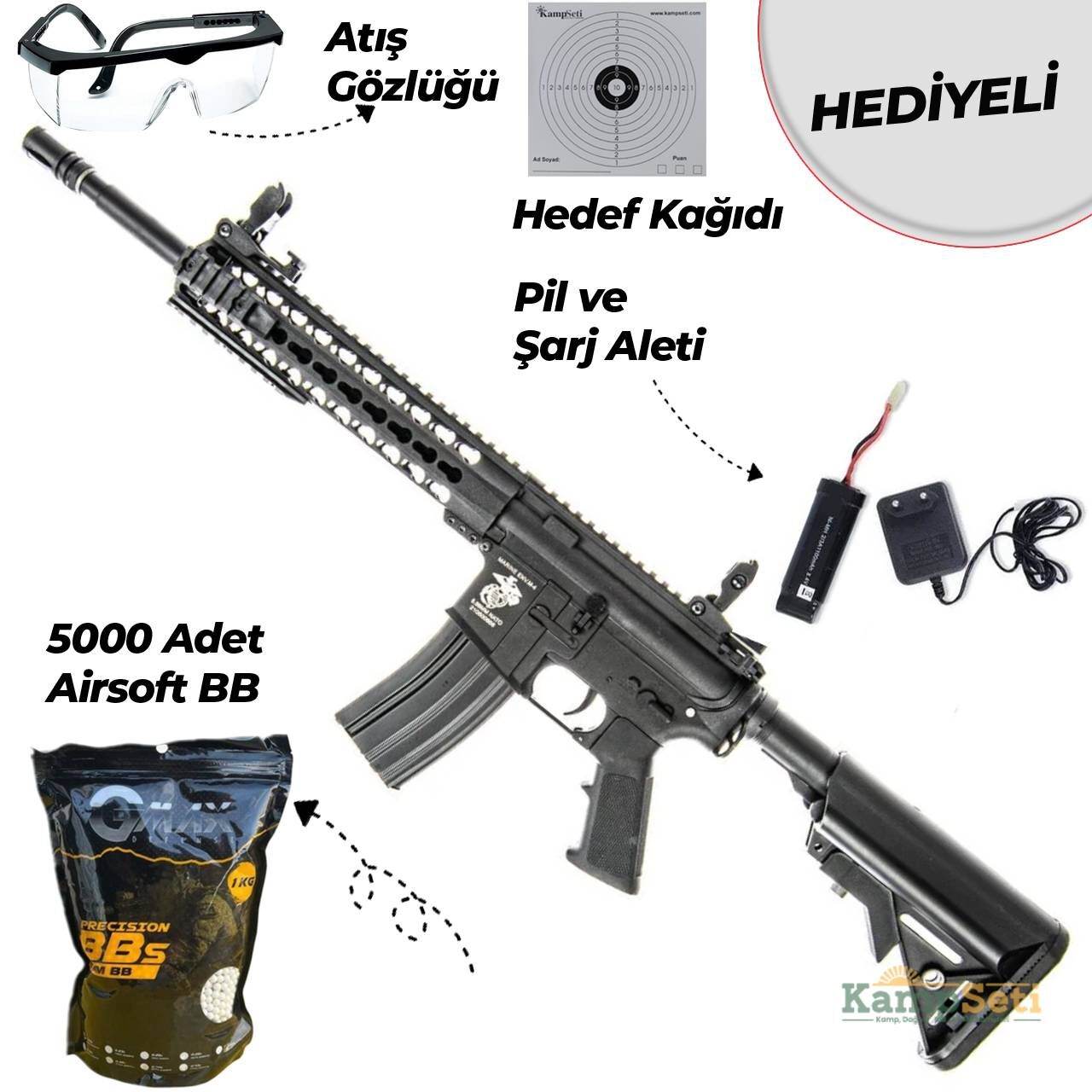 D-BOYS M4 10″ Airsoft Tüfek AEG Polimer Siyah