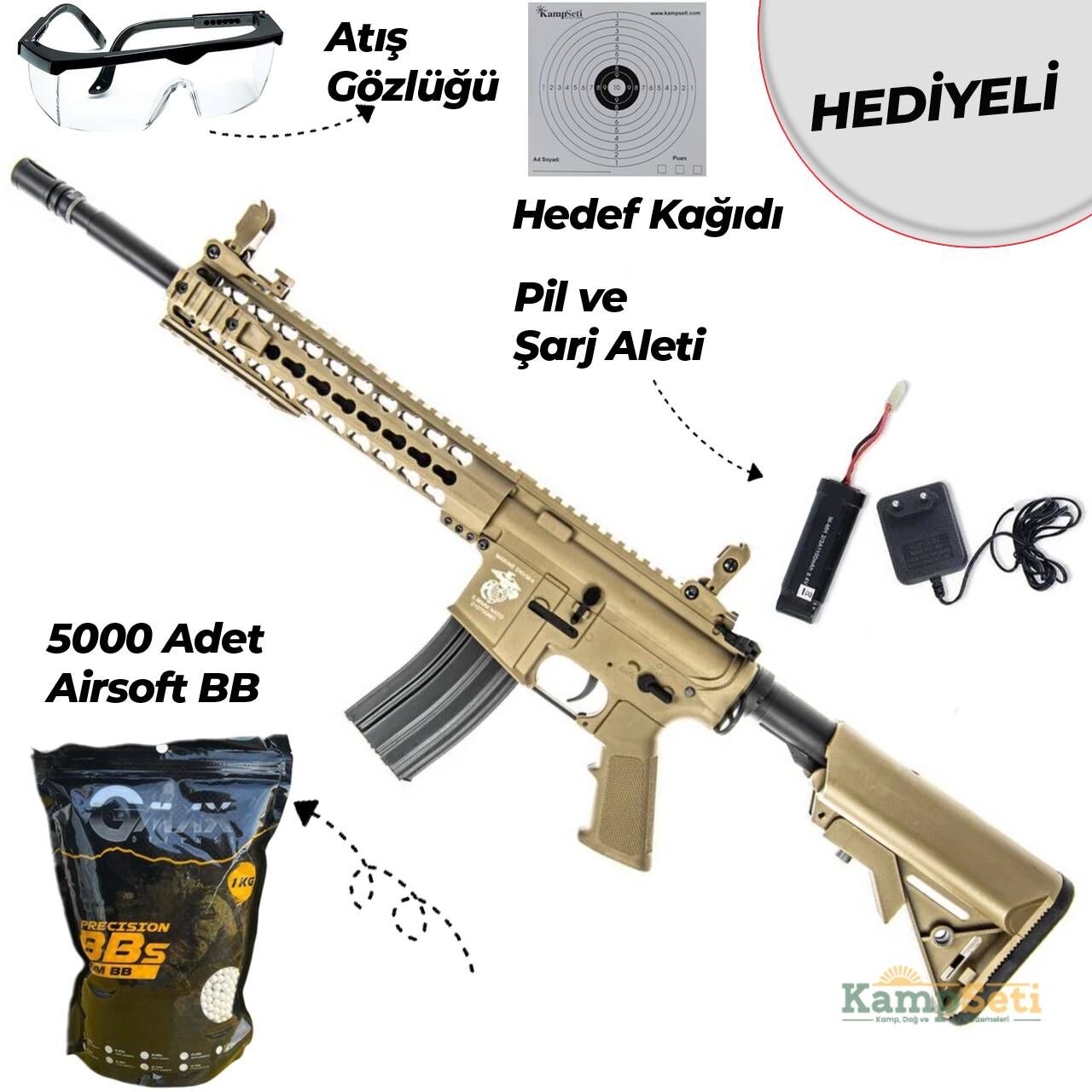 D-BOYS M4 10″ Airsoft Tüfek AEG Polimer Dark Earth