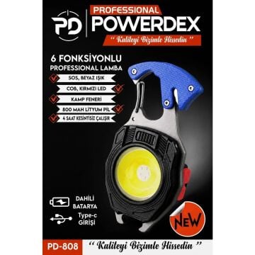 Powerdex Kamp Lambası USB Şarjlı Çok Fonksiyonlu Işık
