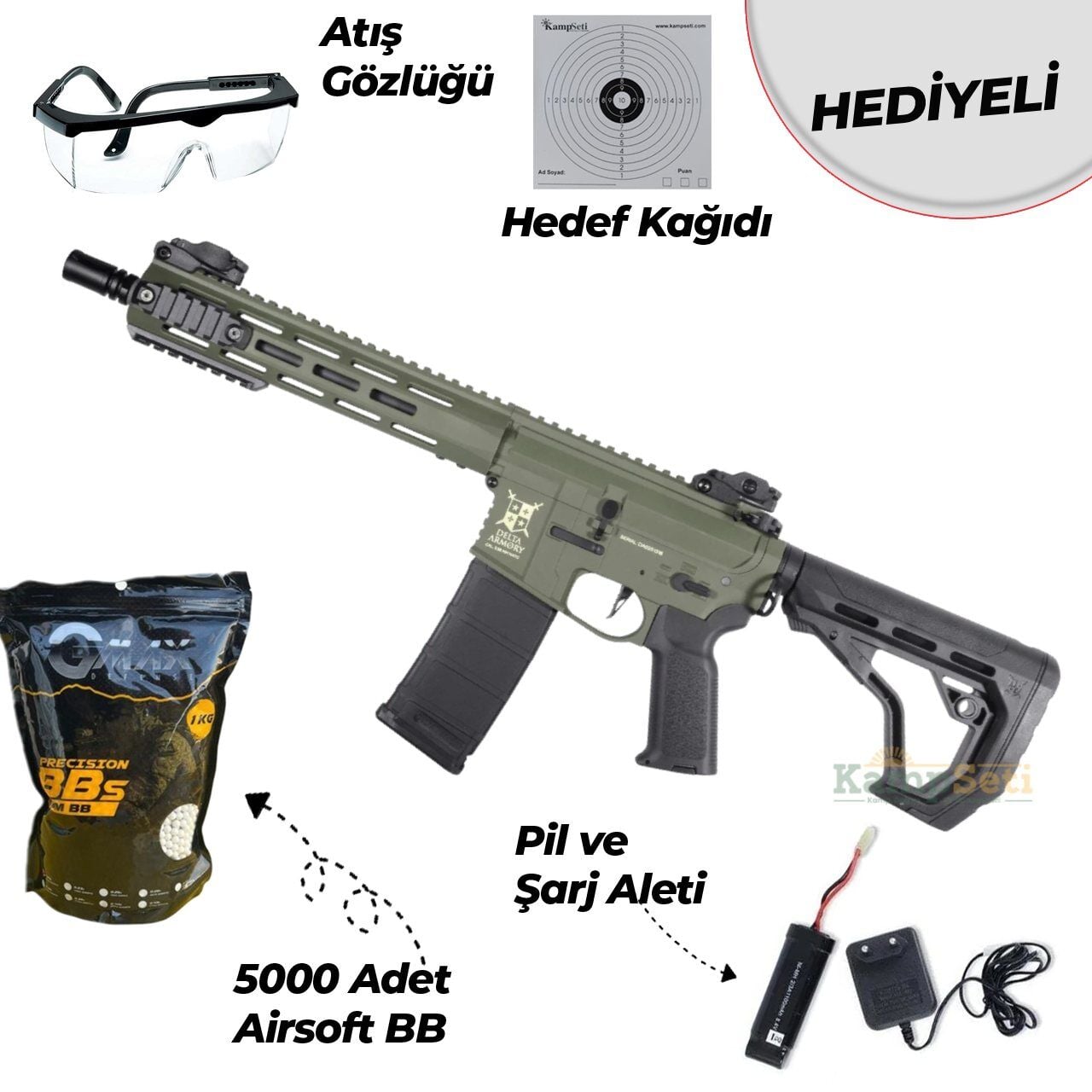 Delta Armory M4 AR15 M-LOK EAGLE SilentOps 10 Charlie Haki Airsoft Tüfek