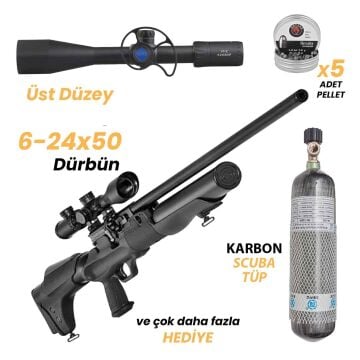 FFP Dürbün-Carbon Set Hatsan Hercules 666 QE PCP Havalı Tüfek 6.35mm