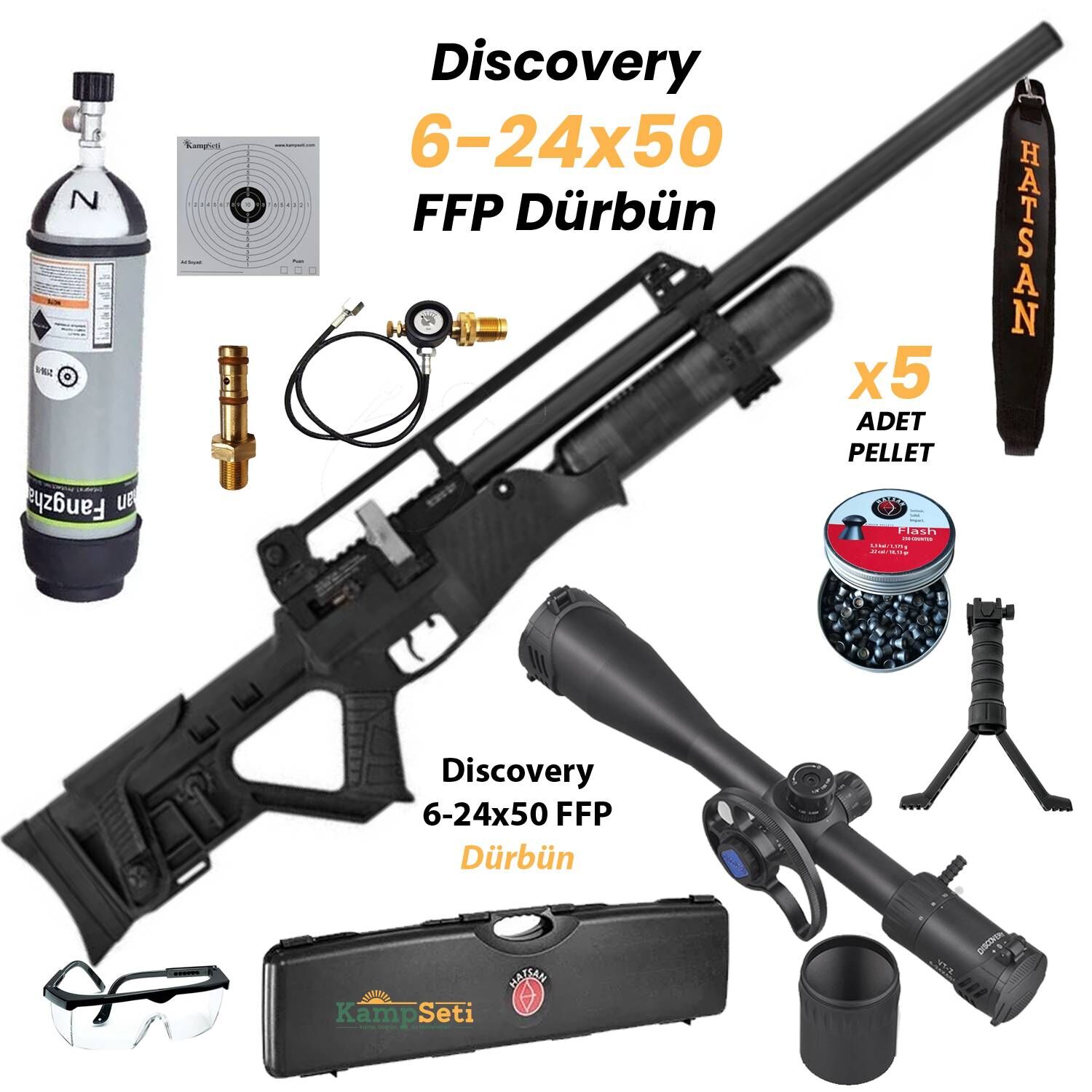 Hatsan Blitz 6.35mm Pro Set - Scuba Tüp & Discovery FFP Dürbünlü PCP Tüfek