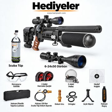 Hatsan Factor Sniper Long PCP Havalı Tüfek 6.35 mm 3-9x40 Dürbünlü