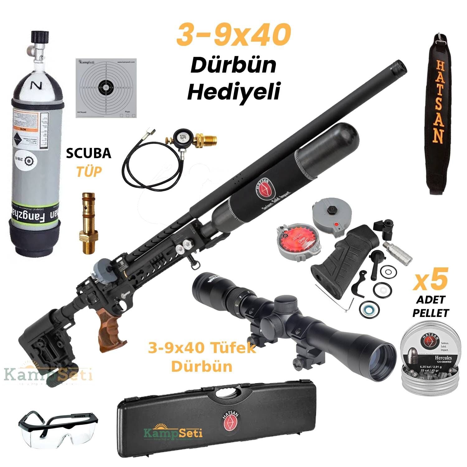 Hatsan Factor Sniper Long PCP Havalı Tüfek 6.35 mm 3-9x40 Dürbünlü