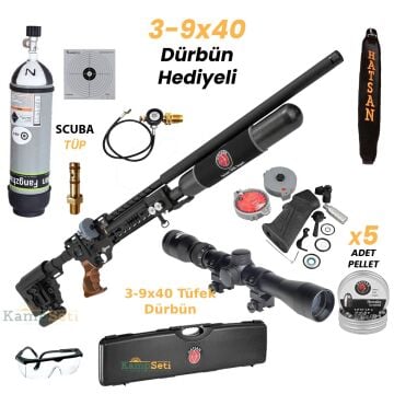 Hatsan Factor Sniper Long PCP Havalı Tüfek 6.35 mm 3-9x40 Dürbünlü