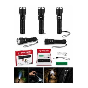 Powerdex PD-6200 El Feneri 15W Zoomlu Metal Gövde
