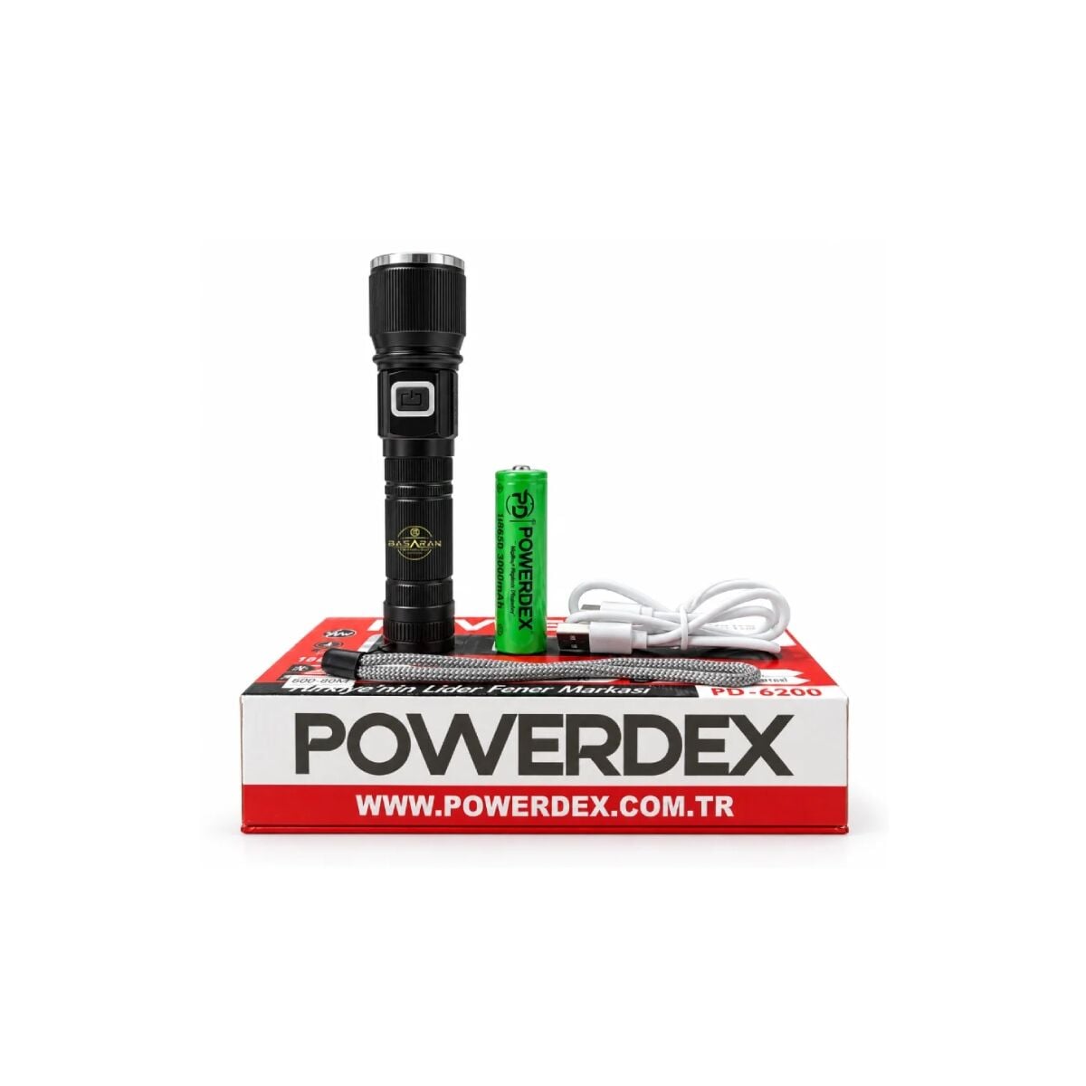 Powerdex PD-6200 El Feneri 15W Zoomlu Metal Gövde