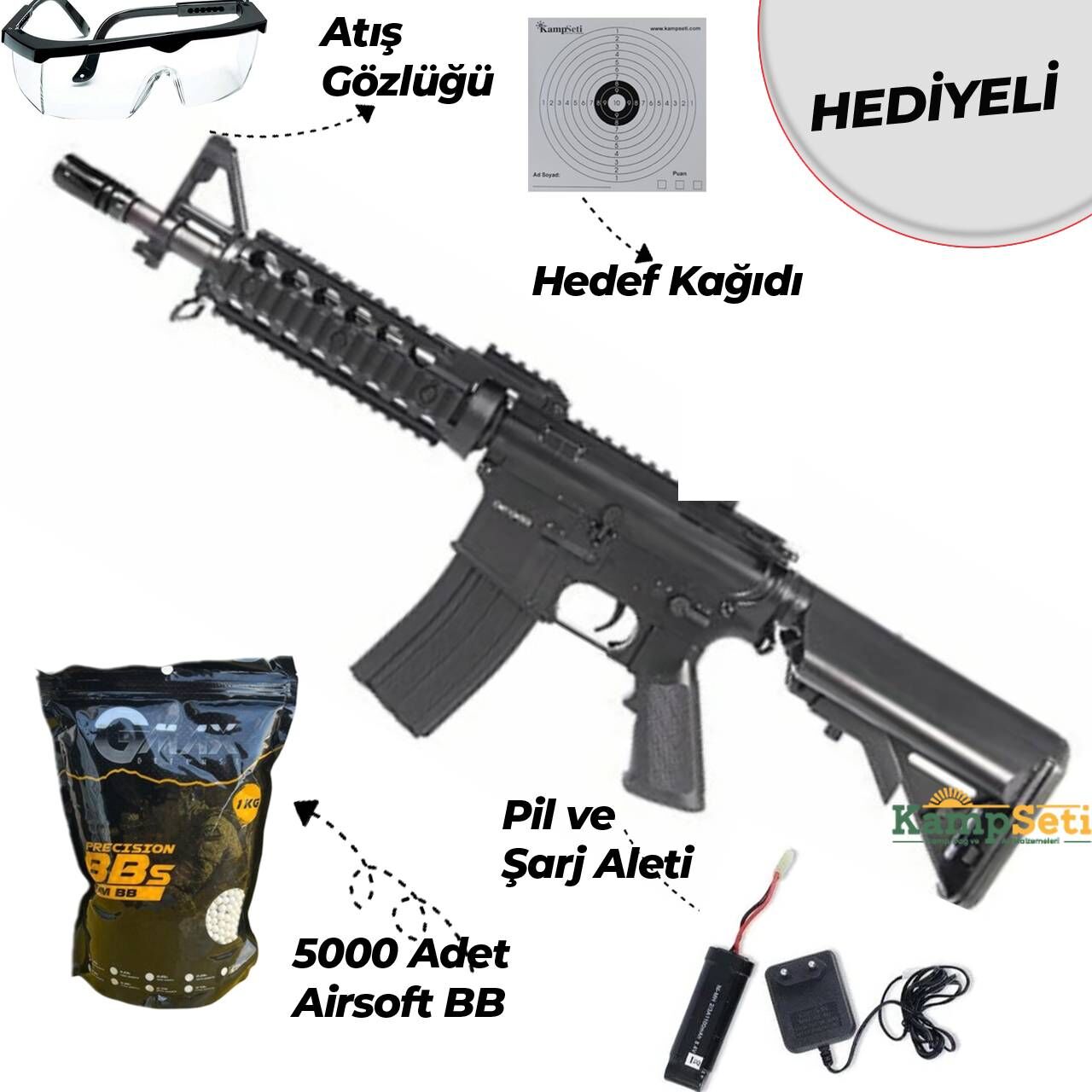 CYMA Sport CQB M4 Airsoft Tüfek AEG 8'' UX 4 El Koruyuculu