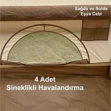 Monicamp 12 Kişilik 4 Mevsim Şişme Kamp Çadırı 12m2 300cm X 400cm X 210cm