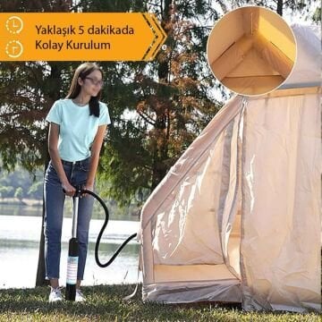 Monicamp 12 Kişilik 4 Mevsim Şişme Kamp Çadırı 12m2 300cm X 400cm X 210cm