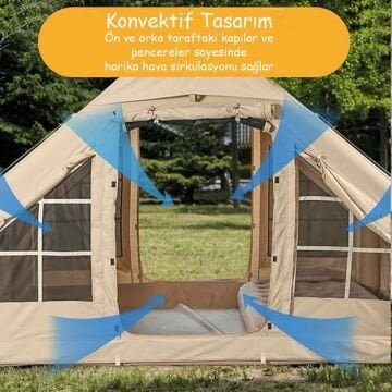 Monicamp 12 Kişilik 4 Mevsim Şişme Kamp Çadırı 12m2 300cm X 400cm X 210cm