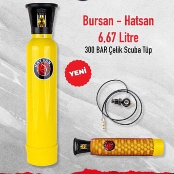 Bursan-Hatsan 6.67 Litre 300 Bar Çelik Scuba Tüp