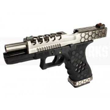 AW Custom Glock 17 HEX-CUT Gümüş Blowback Airsoft Tabanca