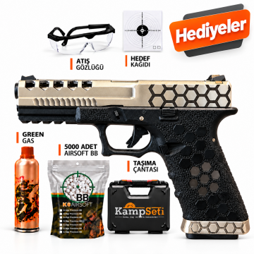 AW Custom Glock 17 HEX-CUT Gümüş Blowback Airsoft Tabanca