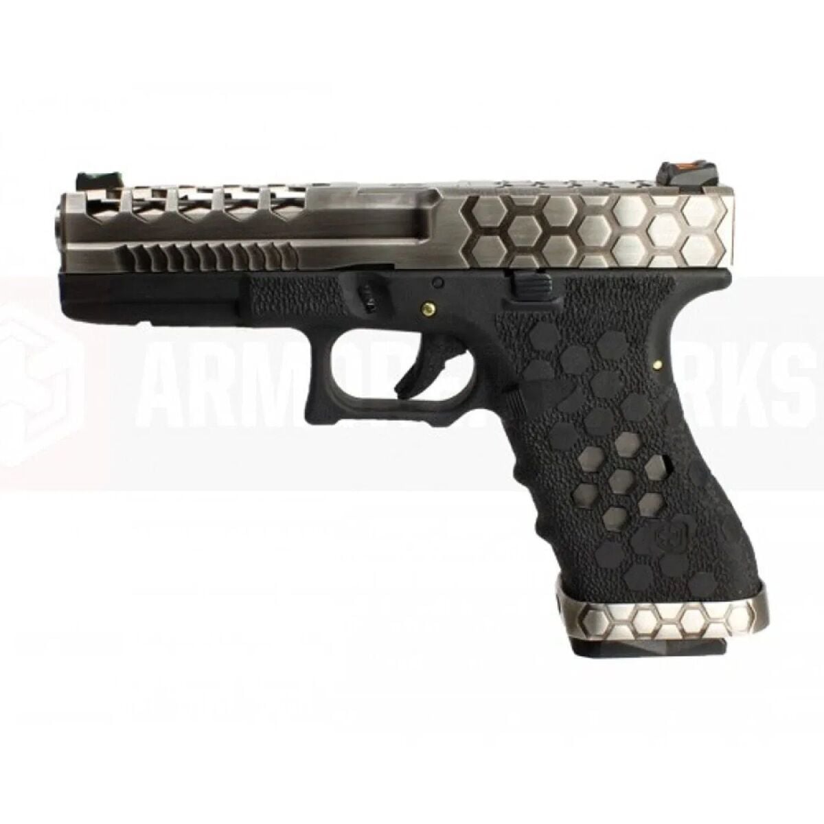 AW Custom Hex Cut Havalı Tabanca 4.5 mm Gümüş / Siyah