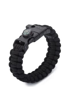 Paracord Hayatta Kalma Bilekliği Pusula Ateş Başlatıcı Düdük