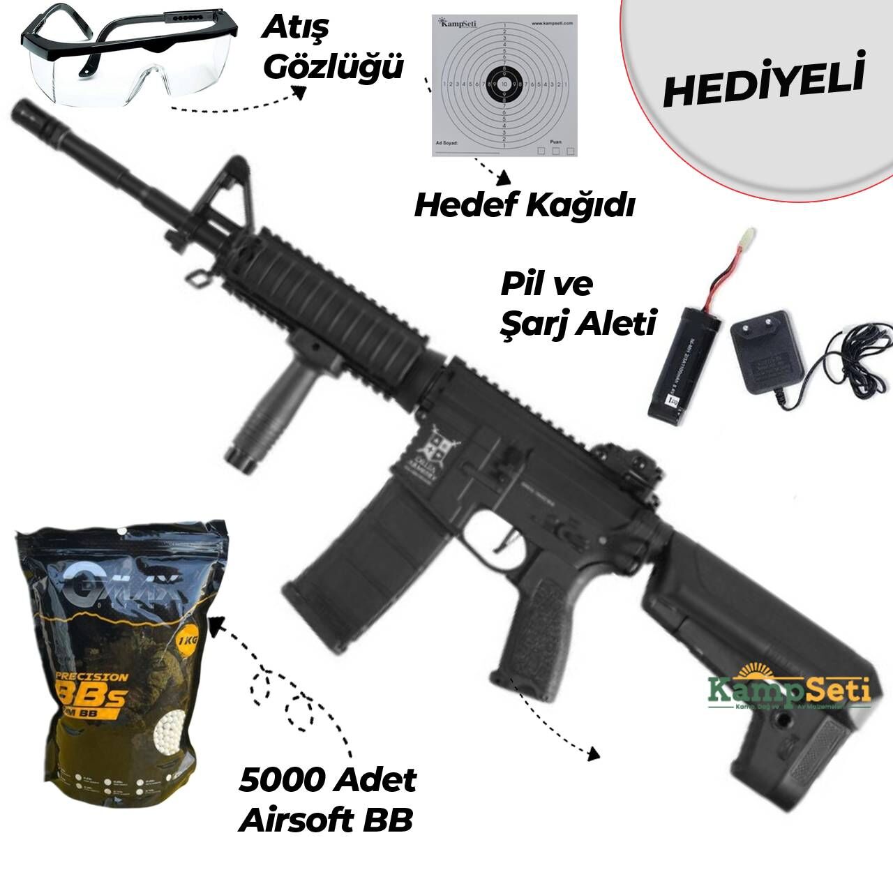 Delta Armory AR15 RIS Bravo AEG Airsoft Tüfek Siyah