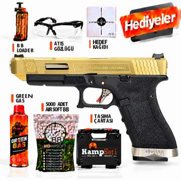 We Glock G34 Tıtanıum Gold Airsoft Tabanca GreenGas Blowback