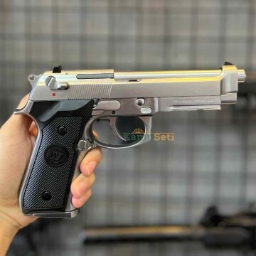 We Beretta M9a1 Raıl Silver Full Auto Gbb Airsoft Tabanca